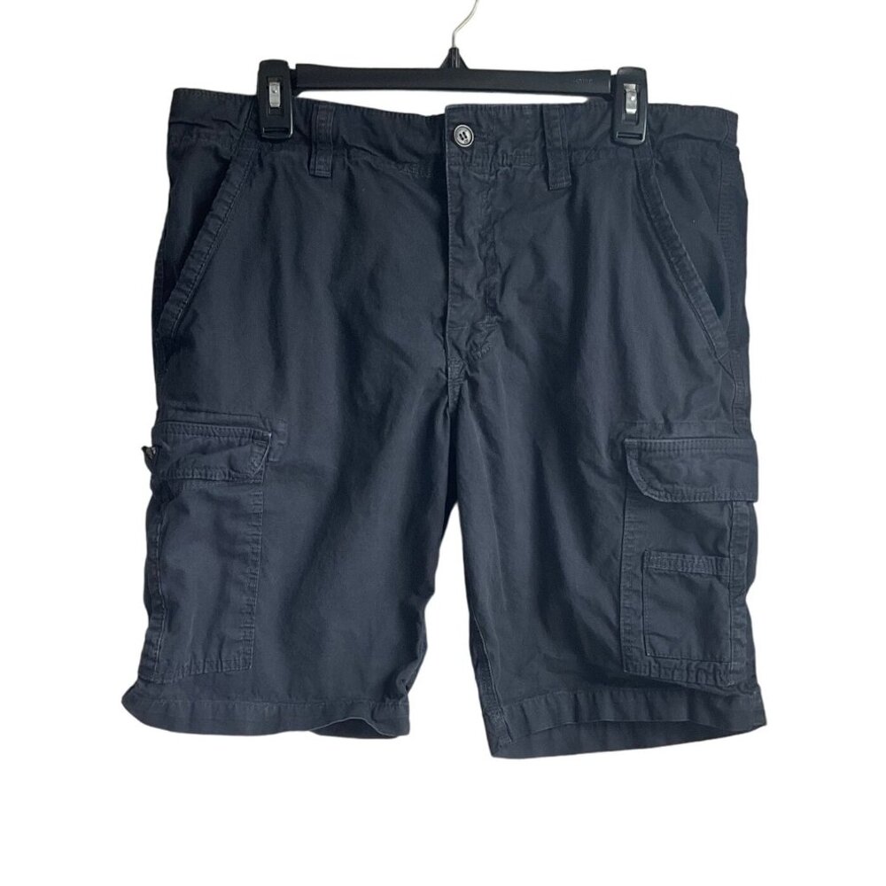 Armadillo Mens Sz 40 Black Cargo Shorts 100% Cotton Outdoors Adjustable